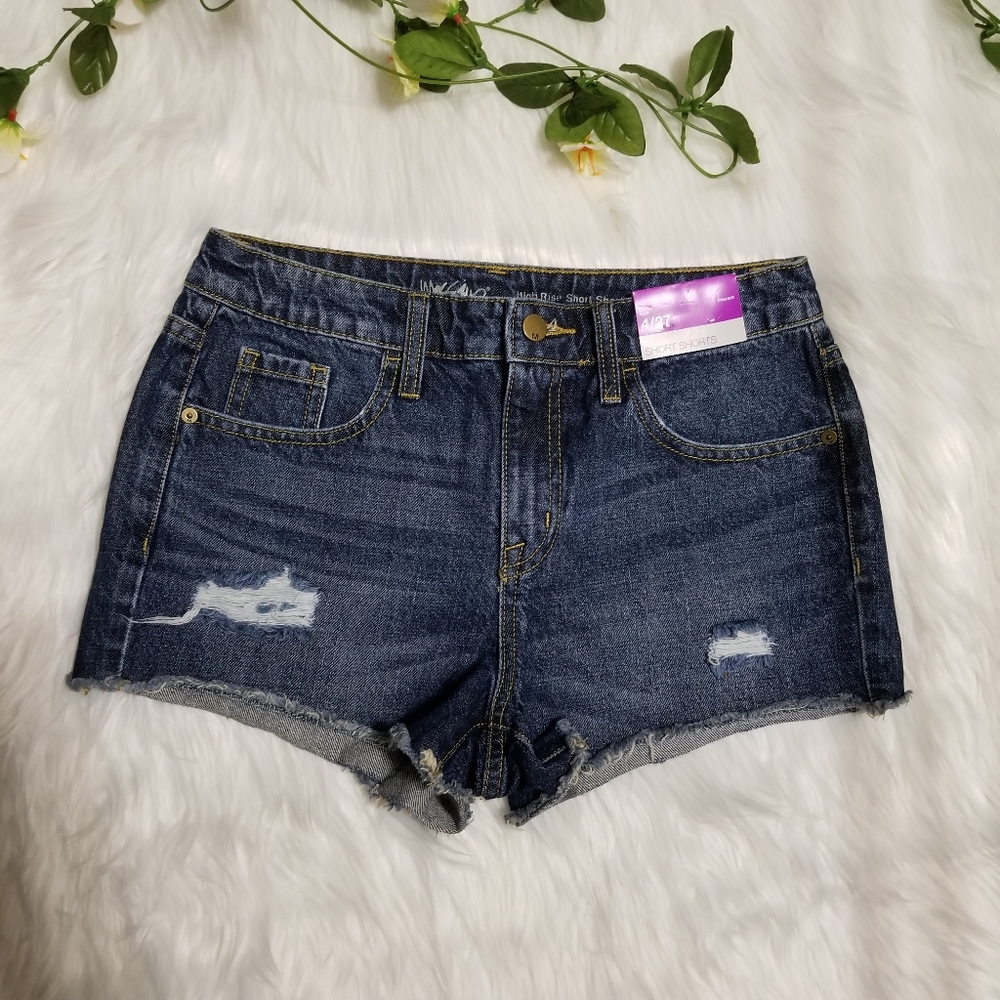 MOSSIMO Short Denim High Rise, with Ripped. - Picture 1 of 11